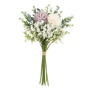 Hand-Tied <b>Artificial</b> <b>Bouquet</b> Sunflower Pingpong Chrysanthemum Eucalyptus Wedding Hand Flower Wholesale - Product Image 6