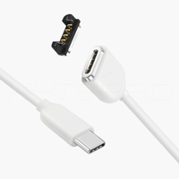 Câble de charge et de données magnétique USB-C HYTEPRO M518W à 4 broches Pogo, conforme RoHS pour les appareils médicaux, IoT et connectés