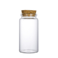 Botol Penyimpanan Kaca Transparan 50ml 60ml 100ml 120ml 140ml 150ml 47mm dengan Tutup Gabus untuk Permen, Rempah, Teh