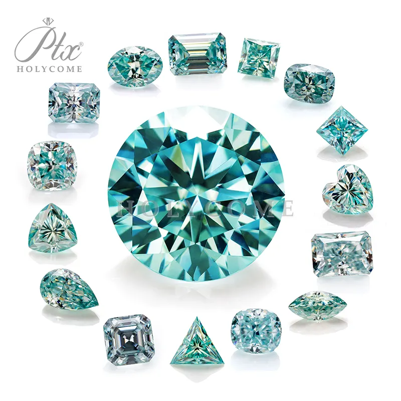 Holycome bleu ciel GRA certificat VVS pierres précieuses en vrac coupe fantaisie thaïlande bleu moissanite pierre