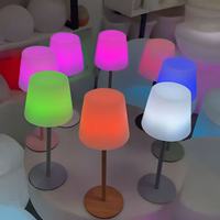 Lampe de table LED RGB sans fil CoolQing, 16 couleurs, avec minuterie, rechargeable Type-C, étanche IP65, coque en PE, OEM ODM personnalisable pour maison, bar, hôtel