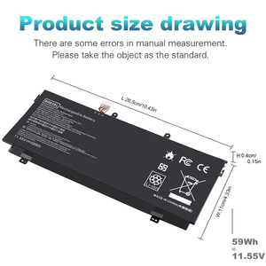 SHO3XL 57.9Wh Laptop Battery Replacement Wholesale Bulk for <b>HP</b> Spectre x360 13-AC 13-W CE RoHS Tier 1 Cobalt Cell - Product Image 2