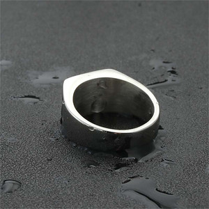 Men's <b>Titanium</b> Steel Playing Card <b>Ring</b> Silver Spade Ace Design Retro Punk Style Jewelry Gift 260132 - Product Image 2