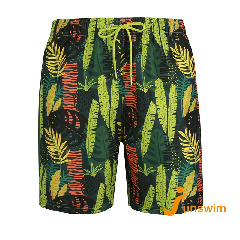 Men Beachwear Swimwear Beach Shorts Custom Swim Trunks With Drawstring Wholesale