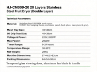 Déshydrateur alimentaire commercial, four de séchage pour fruits et légumes, machine de séchage en acier inoxydable 304 pour le traitement de la déshydratation des fruits et légumes