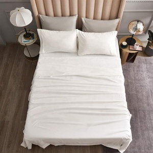 Vente flash : Ensemble de draps rafraîchissants respirants en microfibre 100% polyester, 4 pièces, blanc, pour lit d'hôtel - Product Image 3