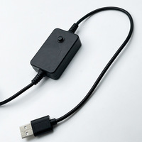 Kabel Daya USB A ke DC5521, Tegangan Output Dapat Diatur 5V/9V/12V Kabel Daya DC untuk Kamera, Lampu Strip LED