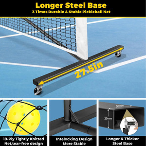 Juego de red de pickleball con palas, pelotas y bolsa de transporte, equipo de entrenamiento portátil para exteriores, 12 piezas - Product Image 3