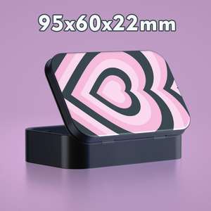 Étui à cigarettes noir en métal à roulettes, 20 pièces, avec logo personnalisé, motifs cœur, dessin animé - Product Image 4