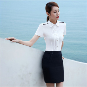 Camisa de Trabajo de Manga Corta de Color Sólido para Mujer, Uniforme de Oficina, Ropa Formal Profesional para Mujer, Marca Zixi - Product Image 5