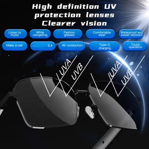 <span class=keywords><strong>Lunettes</strong></span> Audio Intelligentes Sans Fil SG-12 Pro avec Contrôle Tactile, Appel Bluetooth, Lecteur de Musique, Protection UV, Écouteurs Intelligents, <span class=keywords><strong>Lunettes</strong></span> de Soleil PC - Product Image 5