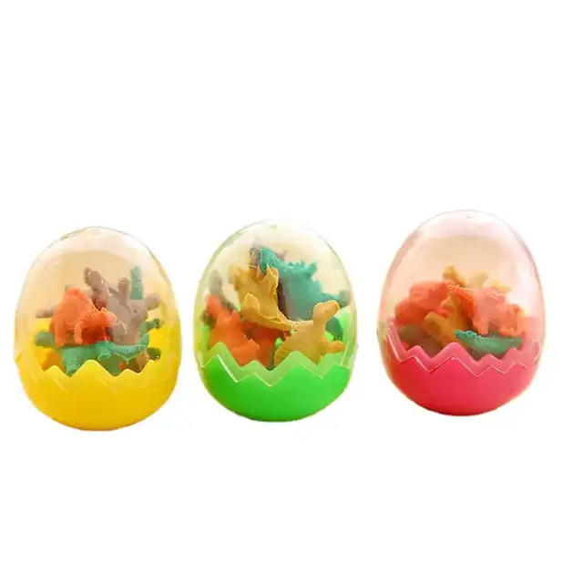 Dinosaur Mini Rubber Eraser Cute Dinosaur Egg Eraser School Stationery Office Supplies Random Color