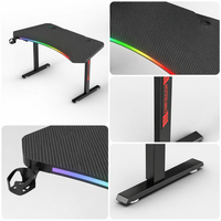 Bureau de travail ergonomique commercial AOR, bureau de jeu électrique à réglage mémoire, bureau assis-debout noir à mémoire de position, réglage électrique en hauteur