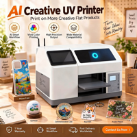 Printer UV Inkjet Desktop Printer UV Flatbed untuk Usaha Kecil Hadiah Kustom Casing Ponsel Bola Golf Gantungan Kunci Akrilik