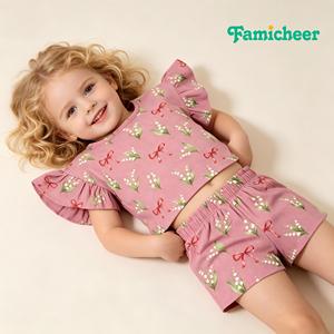 Pijama de Verano para Niña Pequeña, 100% Algodón, Diseño Corto, Body para Bebé, Hermoso Mono con Volantes - Product Image 2
