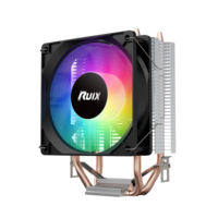 Refroidisseur de processeur Ruix X2000 de haute qualité, 2 caloducs, éclairage LED RVB, refroidisseur d'air pour jeux, compatible avec les processeurs Intel et AMD, boîte de couleur