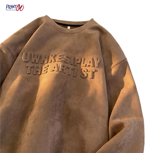 Hot Bán Hop Chất Lượng Cao 500gsm 100% Cotton Tùy Chỉnh 3D Logo Dập Nổi Quá Khổ Thời Trang Phố Drop Vai O-Cổ Người Đàn Ông Của Áo - Product Image 4