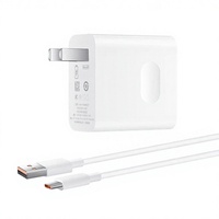 Adaptor Pengisi Daya Cepat 66W 100W 120W USB-C Tipe-C Set Pengisian Daya dengan Kabel Data untuk Mate 60 70 P50 P40 Honor