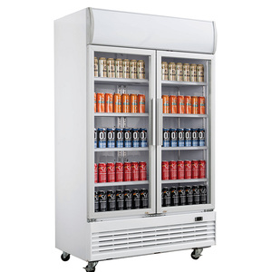 Dukers Auto Defrost Upright Beverages Showcase With <strong>Double</strong> Glass <strong>Doors</strong> Freezer <strong>Refrigerator</strong> - Product Image 2
