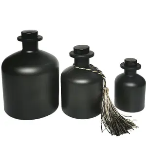 500 ml nero opaco casa aromaterapia reed diffusore grande bottiglia di vetro con tappo