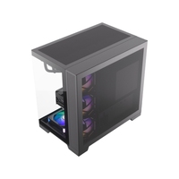 Boîtier d'ordinateur de jeu PC JNP-C708H ATX Full View en verre trempé à flux d'air élevé avec panneau à dégagement rapide