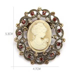 <span class=keywords><strong>Broche</strong></span> de beauté assortie, style vintage créatif, avec <span class=keywords><strong>pendentif</strong></span> en cristal et strass en forme de larme, motif <span class=keywords><strong>camée</strong></span> - Product Image 2