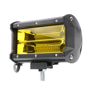 Super brillante 5 pulgadas 72W doble fila amarillo 6000K blanco haz de inundación LED luces de trabajo barra antiniebla lámpara de conducción para camión Tractor ATV - Product Image 4