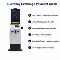Kiosques de paiement multifonctions automatiques 27-32 pouces avec lecteur de cartes d'identité et de passeports, distributeur de devises et de monnaie, et système de recyclage