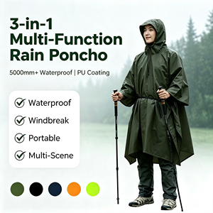 Impermeabile Multifunzionale Tre-in-Uno per Esterni, Riutilizzabile e Leggero, per Tenda/Escursionismo/Alpinismo/Campeggio, Compatto - Product Image 1