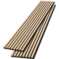 Panneau Acoustique en Feutre PET à Lattes de Bois Naturel 60x240cm, Revêtement Mural en MDF pour Réduction d'Écho pour Bureau, Réception, Salle de Musique, Espace de Travail