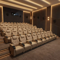 Muebles de cine comerciales modernos al por mayor, sofá VIP reclinable multifuncional con portavasos, asiento de cine en casa de lujo
