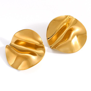Stud <b>Earrings</b> Geometric Gold Plated 18k Stainless Steel Ear <b>Post</b> Yiwu Origin EH11717 - Product Image 5