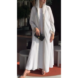 Conjunto de Abaya de Lujo Loriya, Vestido Interior con Top Exterior Coordinado, Ropa Islámica Modesta <span class=keywords><strong>para</strong></span> Mujeres Musulmanas - Product Image 1