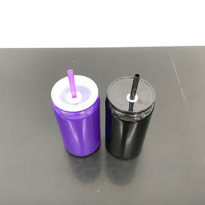 Entrepôt américain Halloween Noir Violet Sublimation Gobelet à double paroi isolé sous vide en acier inoxydable 16oz pour canette de bière - Product Image 2