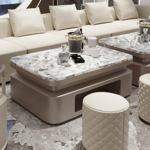 Table basse de <span class=keywords><strong>bar</strong></span> KTV Karaoké LED moderne de luxe, en verre trempé, personnalisable en taille et couleur, avec structure en métal et acier inoxydable, petite table de <span class=keywords><strong>bar</strong></span> - Product Image 2