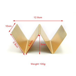 <span class=keywords><strong>Support</strong></span> de crêpes en acier inoxydable, lot de 2, style plateau de camion, <span class=keywords><strong>support</strong></span> à tacos, plaqué or, vente en gros - Product Image 6