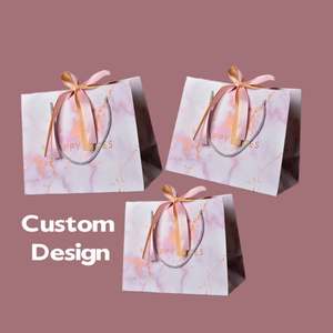 Sacs en papier de luxe personnalisés avec logo imprimé, sacs cadeaux en papier blanc avec poignées en ruban pour boutiques élégantes - Product Image 1