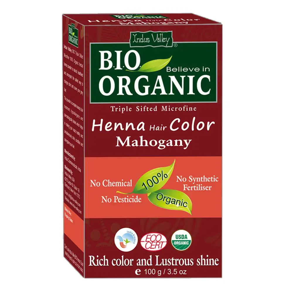 Indus Valley Bio Bio Bio Kräuter Mahagoni Henna Pulver für Haar färbemittel Pure Herbs OEM Private Label akzeptiert Haarpflege