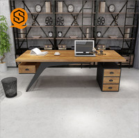 Bureau de direction moderne personnalisé pour PDG de haut niveau Nouveau design Bureau de direction moderne en bois personnalisé en MDF durable