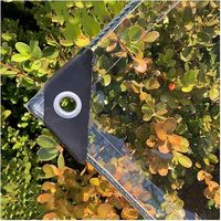 Bâche transparente imperméable avec œillets, technique tissée, pour couvrir voiture, camping, mobilier de jardin, avec attaches en corde