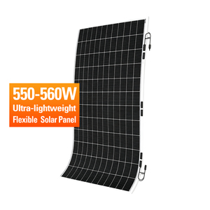 แผงโซลาร์เซลล์แบบยืดหยุ่นคุณภาพสูง น้ำหนักเบา 550w 555w 560w แบบไร้กรอบ สำหรับหลังคาโลหะ - Product Image 1