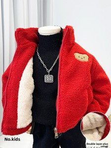 Veste polaire épaisse pour garçons, nouveau style hiver 2026, <span class=keywords><strong>manteau</strong></span> en coton doublé polaire à motif de dessin animé élégant pour enfants, veste en coton chaude pour - Product Image 1