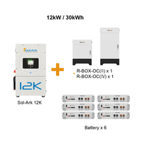 Système d'énergie solaire domestique Pytes hors réseau 30 kW Ensemble complet de système solaire hors réseau avec batterie au lithium