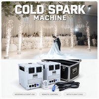 2 machines à étincelles froides Sparkular 700W DMX512 avec flight case pour DJ, scène, mariage, extérieur