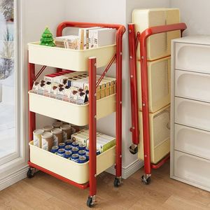 홈 주방 수납 랙 다기능 욕실 배치 랙 접이식 트롤리 - Product Image 5