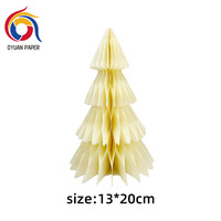 Décorations de Noël en papier épais pliable en nid d'abeille, fête festive, Père Noël, sapin de Noël, bonhomme de neige, lanterne, boule de fleurs en papier