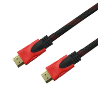 Câble tressé rouge et noir plaqué or pour 2.0, haute vitesse 1080P 4K 1,5 m pour TV Box PS4/PS5 Xbox PC Ordinateur portable Moniteur