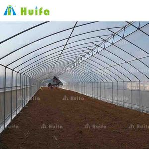 Serres agricoles latérales 8x30m de grande taille pour tomates, avec structure en acier galvanisé à chaud, film plastique PE, irrigation et panneaux solaires - Product Image 3