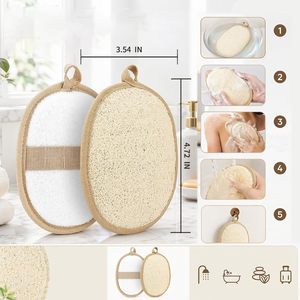 Esponja Exfoliante Corporal de Lufa Natural con Logotipo Personalizado, Esponja de Lufa para Ducha y Baño, para Rostro y Cuerpo, para Mujeres y Hombres - Product Image 3
