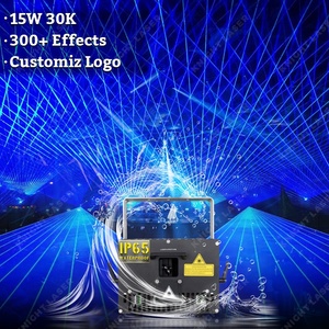 Al Aire Libre cielo profesional IP65 <span class=keywords><strong>15</strong></span> vatios 30kpps animación a todo color iluminación de escenario proyector de luz láser - Product Image 2